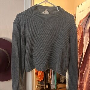 Gray Ribbed Women's Sweater
